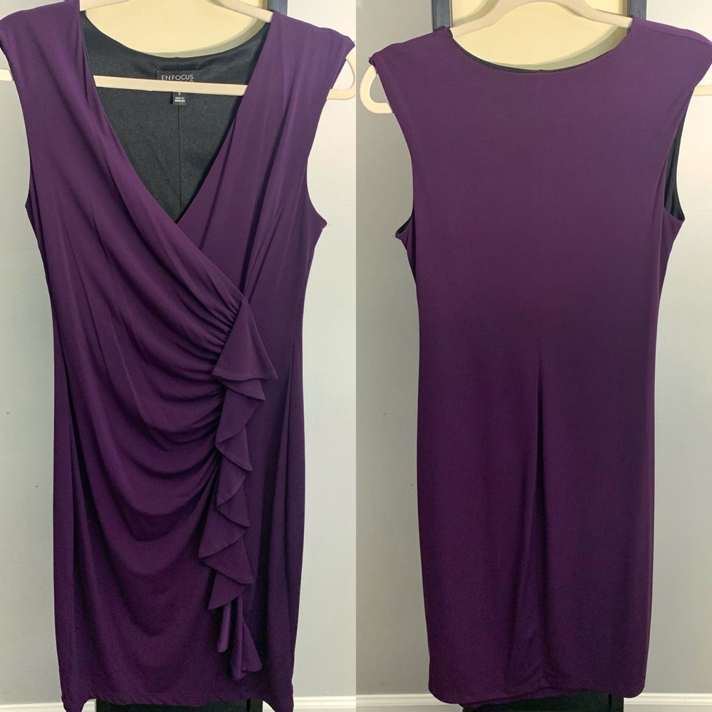 Enfocus Studio Ruched Purple Dress